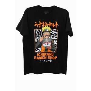 Bioworld Naruto Shippuden Mens Black Anime Shirt Ichiraku Ramen Shop Large